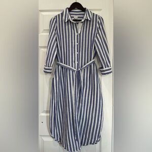 Chico’s  Linen Tunic Top, 3/4 Sleeve, Button-Up, Size Small